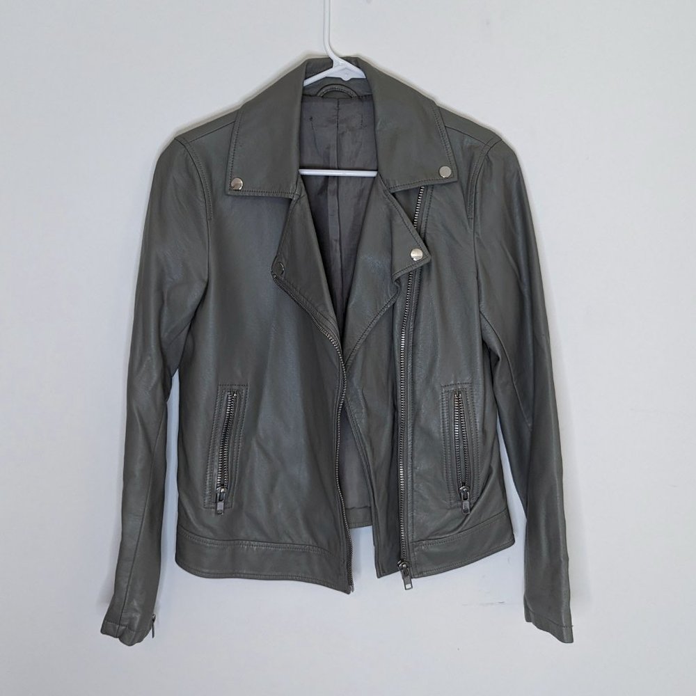 Grey Leather Jacket